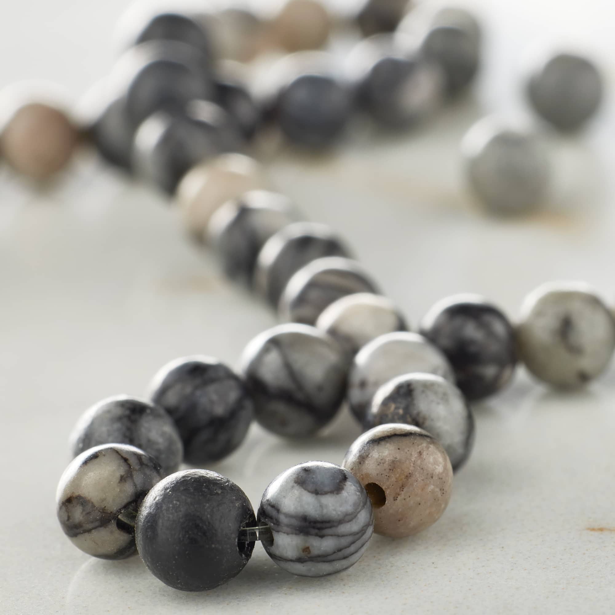 Black Network Stone Rondel by Bead Landing®, 4mm